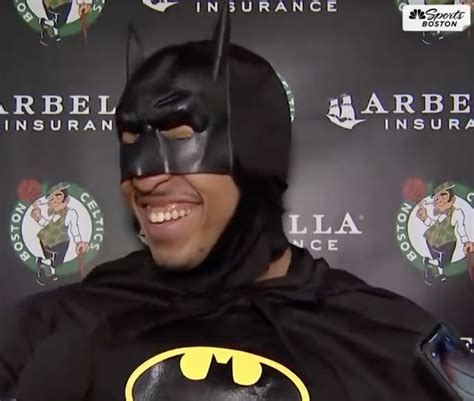 Oct 30, 2022 ... Grant Williams came dressed as Batman to the Boston Celtics vs Washington Wizards game. During his post-game interview, Jayson Tatum asks ...